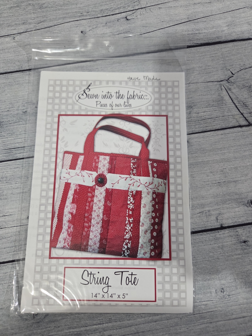 Sewn Into The Fabric String Tote Sewing Pattern